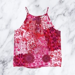 Violet + Claire Pleated Floral Print Tank Blouse